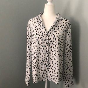 White and black blouse